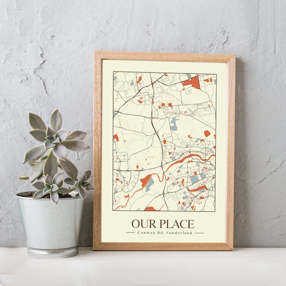 Custom Location Map Print | Personalized Anniversary Gift