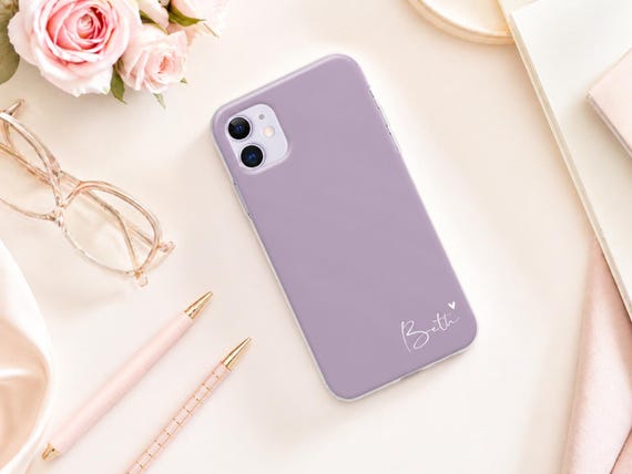 Personalized iPhone Case, Custom Name Silicone Phone Cover, Initial iPhone Case, Minimalist Phone Case, Gift for Her