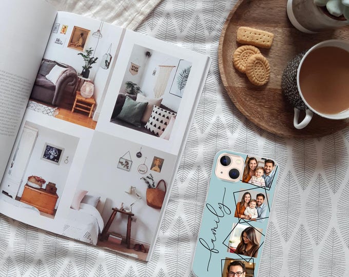 Personalised Phone case iPhone 16 collage custom name initials phone silicone cover iPhone Plus 7 8 Xr 11 Pro MAXFather's Day