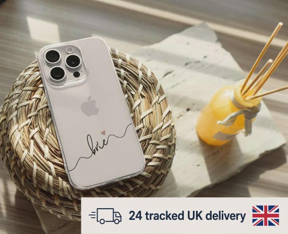 Personalized iPhone Case with Name, Custom Clear Silicone Phone Case, Minimalist Aesthetic Cover, Gift for Her, Ship 1 DAY