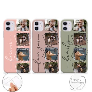 Personalised Phone case iPhone 14 collage custom name initials phone silicone cover iPhone 5s SE 6 6s Plus 7 8 X Xs max Xr 11 Pro MAX