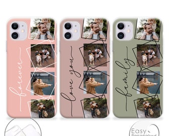 Personalised Phone case iPhone 14 collage custom name initials phone silicone cover iPhone 5s SE 6 6s Plus 7 8 X Xs max Xr 11 Pro MAX