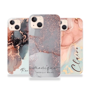 Personalised Phone case iPhone 13 marble custom name initials phone silicone cover iPhone 7 8 X Xs max Xr 11 Pro MAX Christmas gift