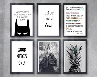 Inspirational Prints, Motivational Posters, Funny Framed Wall Art Quote A5 A4Father's Day