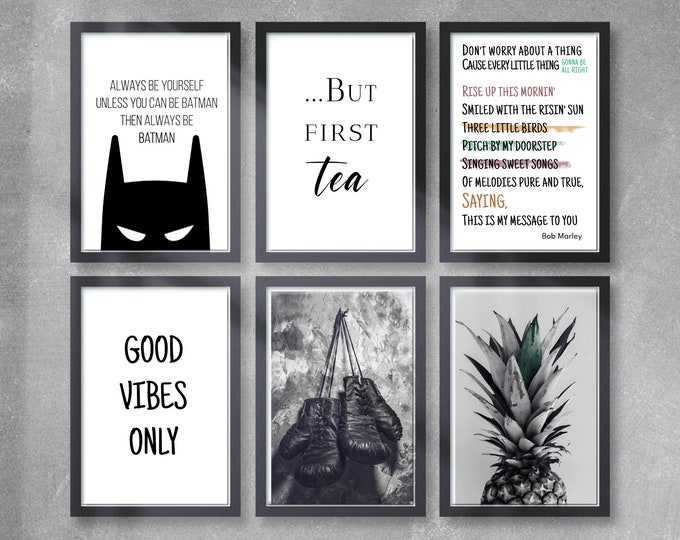 Inspirational Prints, Motivational Posters, Funny Framed Wall Art Quote A5 A4Father's Day