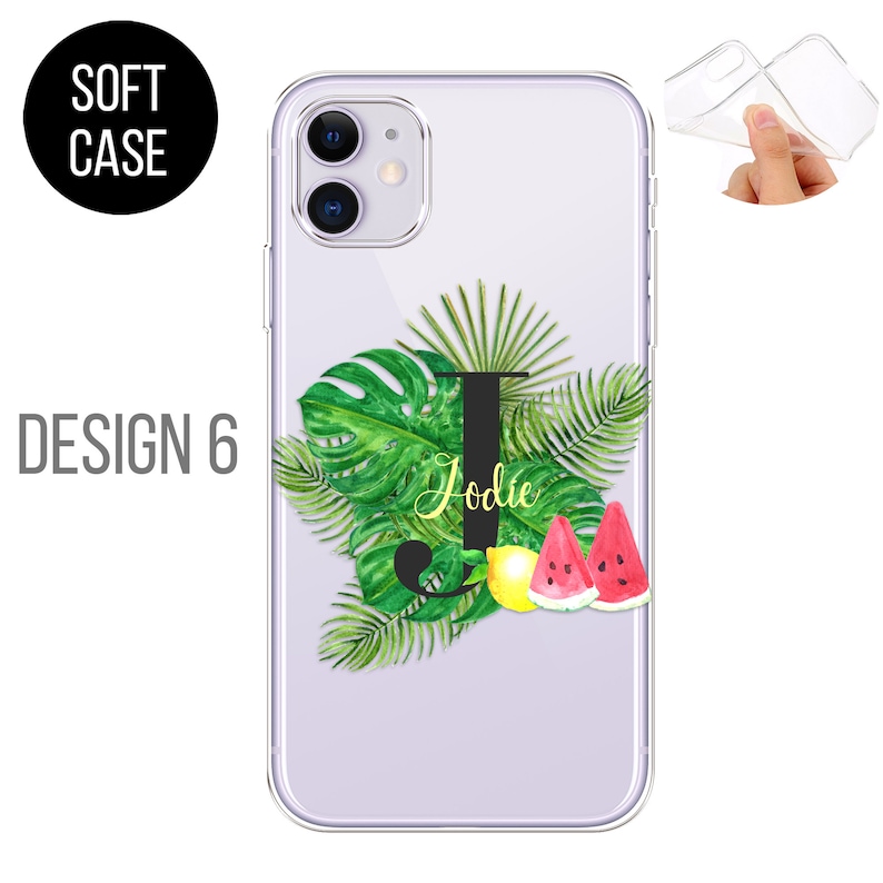 PERSONALISED phone case initials name soft silicone watermelons cover for apple iphone 5 5s SE 2020 6 6s Plus 7 8 X Xs max Xr 11 Pro Max
