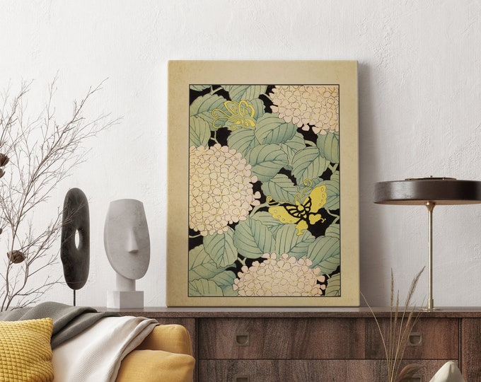 Vintage Japanese Canvas Wall Art Decor | Japanese Botanical 1902 Pattern Art Print Shin BijutsukaiFather's Day