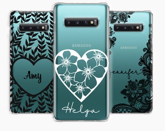 Personalised initial phone case with name transporent hard cover for Samsung  Galaxy  S7 EDGE S8 S9 S10 + S20Father's Day