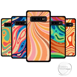 PERSONALISED phone case Samsung S10 black plastic summer 60&#39;s phone case cover for Samsung Galaxy S8 S9 S10 S10+Father&#39;s Day