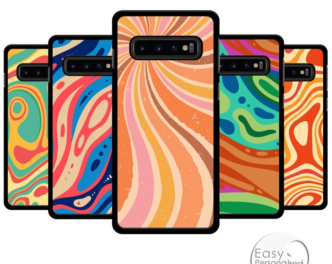 PERSONALISED phone case Samsung S10 black plastic summer 60's phone case cover for Samsung Galaxy S8 S9 S10 S10+Father's Day