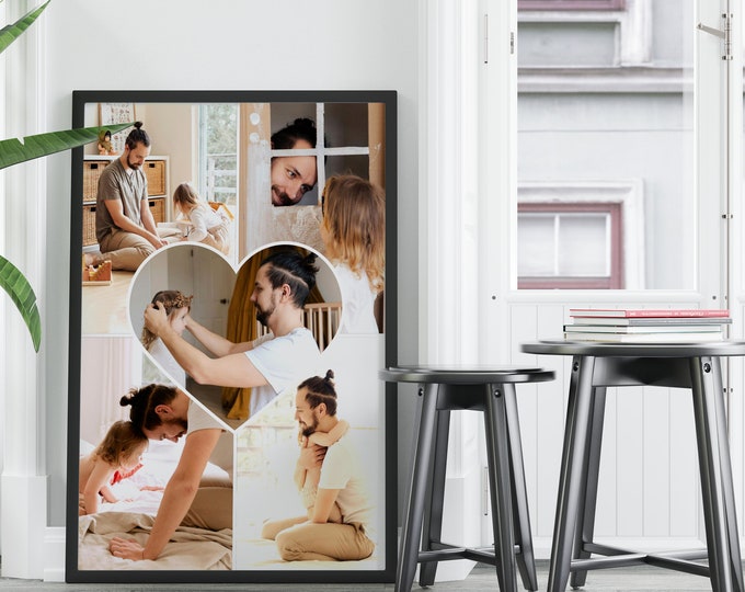 Framed Photo Collage | Father's Day | Personalised Photo Frame | Personalised Gift | Birthday | Housewarming | A2, A3, A4, A5Father's Day