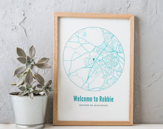 Personalised wedding print & frame gift for anniversaries, engagements, or home decor. Minimalist map design 3Father's Day