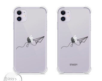 Minimal Paper Airplane Phone Case For iPhone 13 12 Mini 11 Pro Max 7 8 Plus X 10 XR XS SE 2020 Clear Phone CaseFather's Day