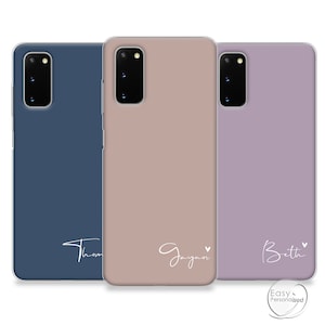 Personalised phone case for Samsung pastel colours with initials and custom name soft silicone Galaxy S7 S8 S9 Plus S10eFather&#39;s Day