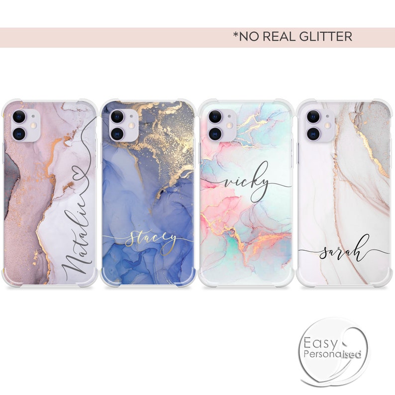 Personalised Name Phone shockproof Marble Watercolor soft phone case cover for iPhone 11 Pro Max SE 2020 X XR XS 12 Pro Max Mother's Day 