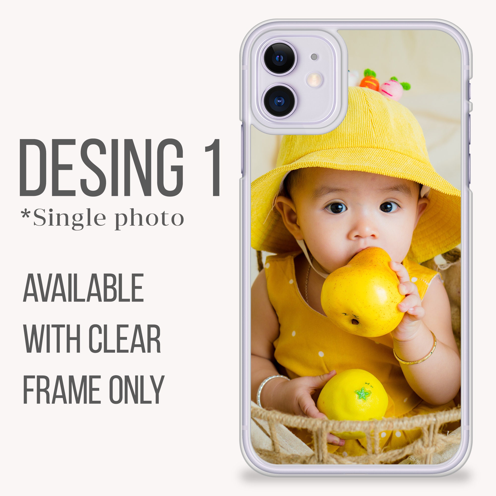 PERSONALISED Phone Case Single Photo Collage Clear Plastic Etsy