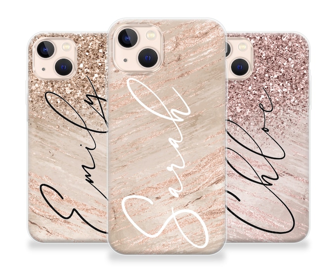 Personalised Phone case iPhone 16 custom name initials phone silicone cover iPhone 6 Plus 7 8 X Xs max Xr 11 12 13 Pro MAX 14 Plus Pro Max