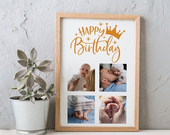 Baby's first year print / Baby photos / Personalized baby print / Personalized collageFather's Day