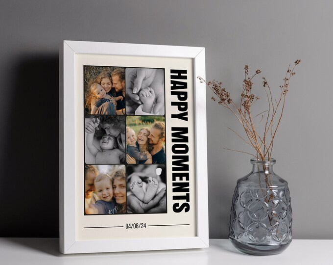 Framed Photo Collage | A4 or A5 | Personalised Photo Frame | Personalised Gift | Birthday | Housewarming | Personalised DecorFather's Day