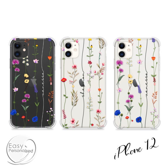 Personalized Floral iPhone Case: Shockproof Soft Cover