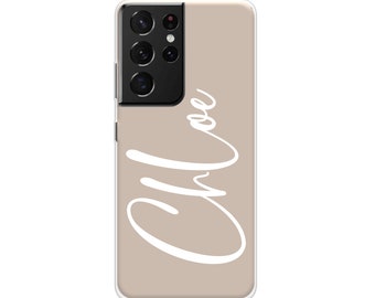 Personalised phone case for Samsung with initials and custom name soft silicone Galaxy S7 S8 S9 Plus S10e S22 23 24 Plus Ultra