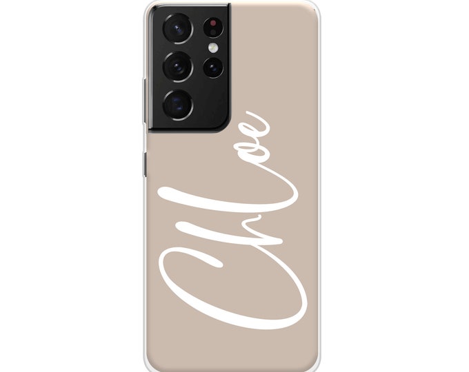 Personalised phone case for Samsung with initials and custom name soft silicone Galaxy S7 S8 S9 Plus S10e S22 23 24 Plus Ultra