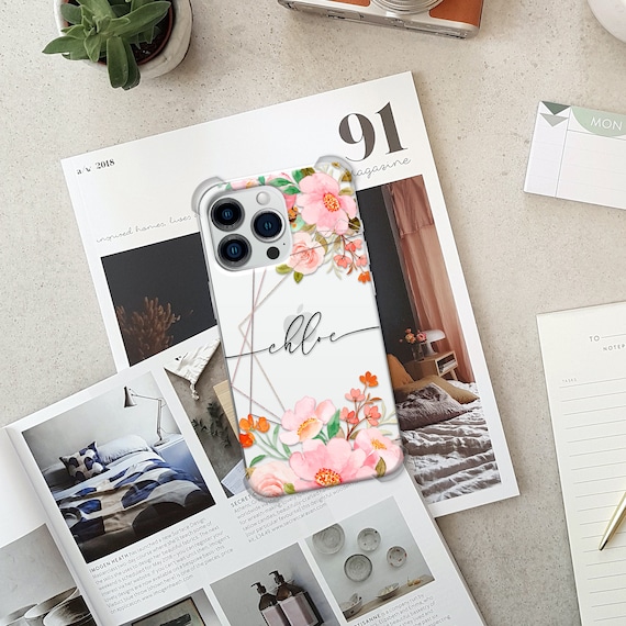 Personalized Floral Name iPhone Case: Shockproof Slim Cover