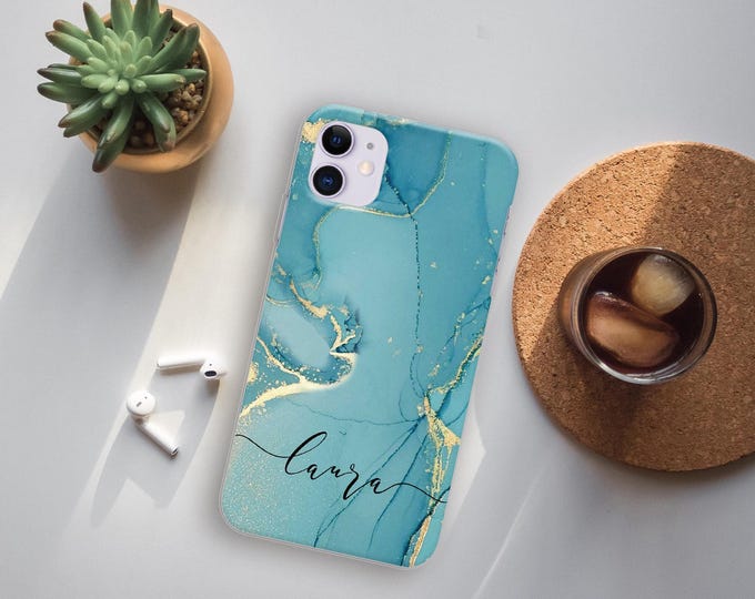 Personalised Name Phone iPhone 12 shockproof soft marbeled phone case cover for iPhone 12 Pro Max 6 SE 2020 7 8 Plus X XR XS Max