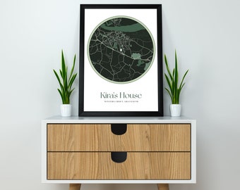 Personalised wedding print & frame gift for anniversaries, engagements, or home decor. Minimalist map designFather's Day