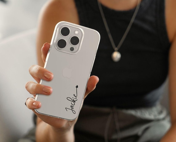 Personalized iPhone Case with Name, Custom Clear Silicone Phone Case, Minimalist Aesthetic Cover, Gift for Her, Ship 1 DAY