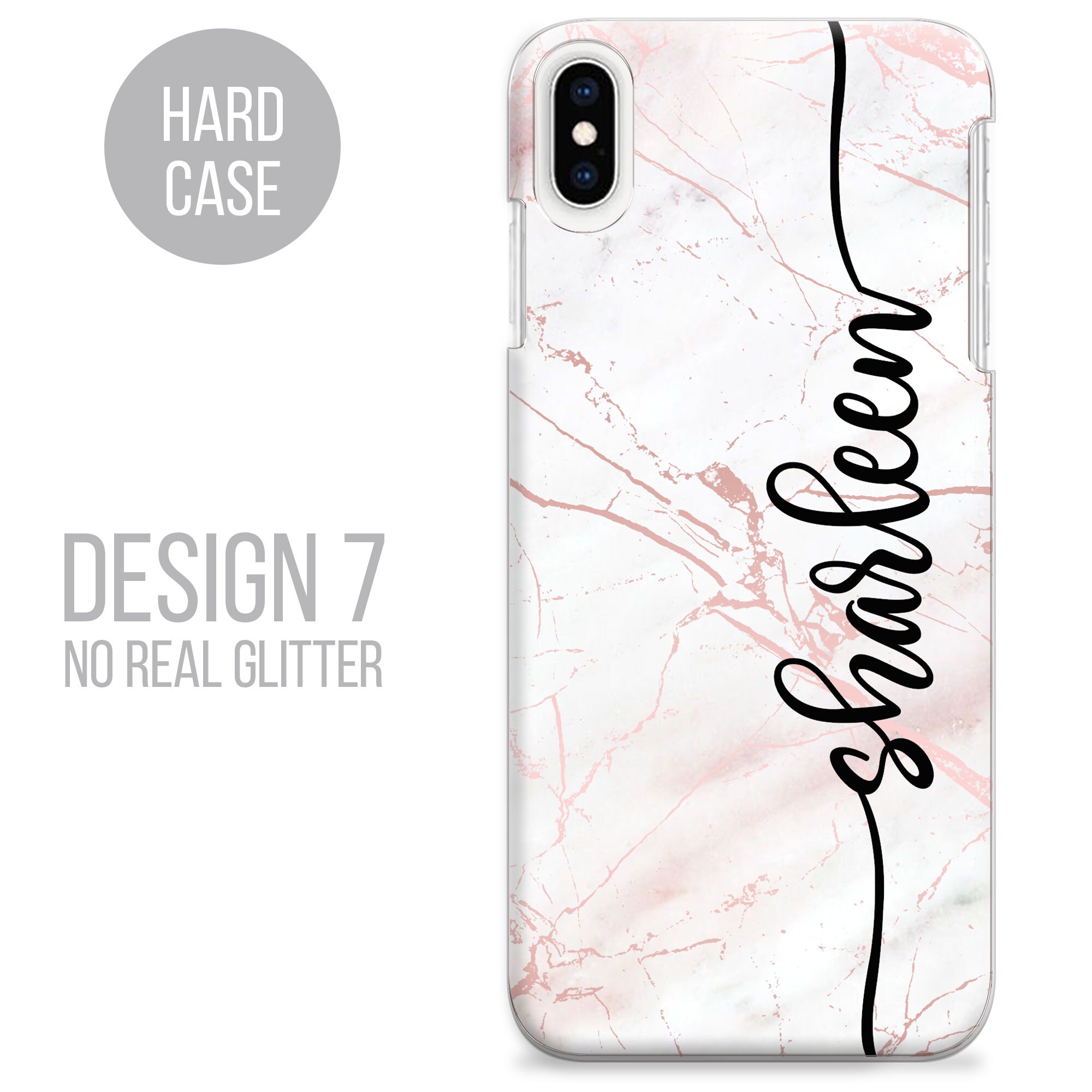 Personalised Rose Gold Marble Phone Hard Plastic Case Great Etsy