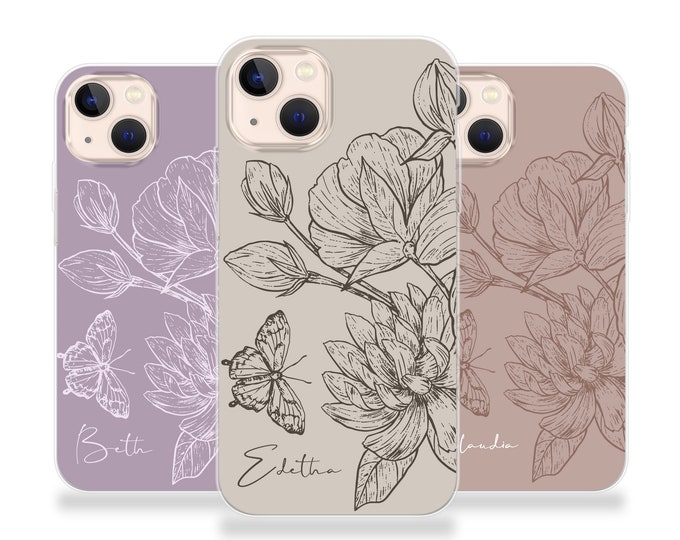 Personalised Phone case iPhone 11 pastel custom name initials phone silicone cover iPhone 7 8 X Xs max Xr 11 Pro MAXFather's Day
