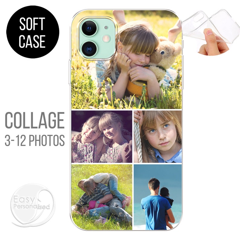 Personalised Photo Collage Phone Case Soft Silicone Cover for Etsy