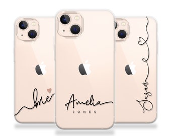 Personalisierte Handytasche iPhone 15 benutzerdefinierte Name Initialen Telefon Silikonhülle iPhone 5s SE 6 6s Plus 7 8 X Xs max Xr 11 Pro MAX Weihnachtsgeschenk