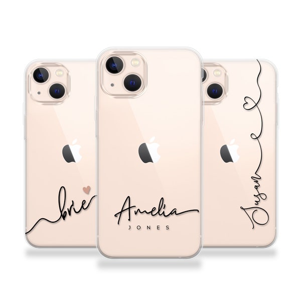 Funda de teléfono personalizada iPhone 15 nombre personalizado iniciales cubierta de silicona del teléfono iPhone 5s SE 6 6s Plus 7 8 X Xs max Xr 11 Pro MAX Regalo de Navidad