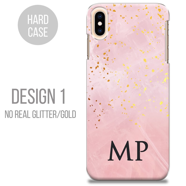 PERSONALISED phone case name initial hard plastic pink marble case cover for apple iphone 5 5s 6 7 8 11 Pro Xs XR Xs MAX
