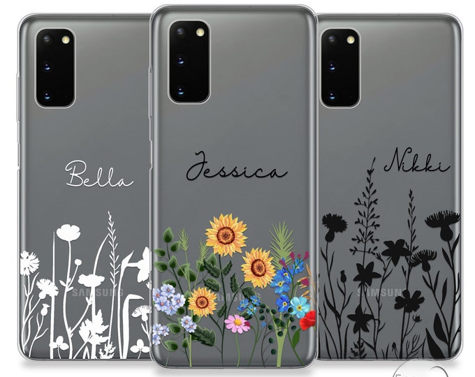 Personalised phone case samsung s10 with initials and custom name soft silicone Galaxy S8 S9 Plus S10e S20 S20+ S20 UltraFather's Day