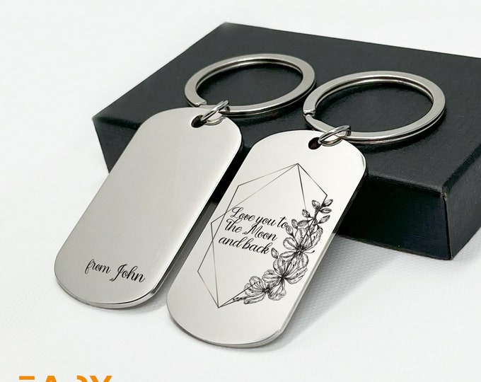 Personalised Keyring | Laser Engraved Keyring | Couples Keyring Gift | Anniversary Gift | Personalised Keyring | Gift decoration