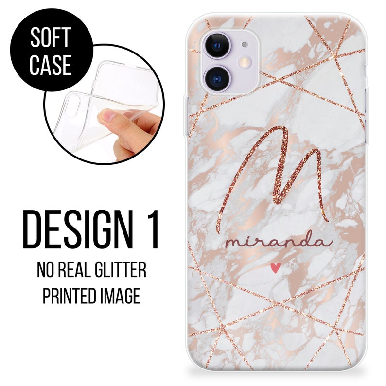 Personalised Phone case cute hearts custom name initials great gift phone silicone cover iPhone 5 5s SE 6 6s Plus 7 8 X Xs max Xr 11 Pro MAX