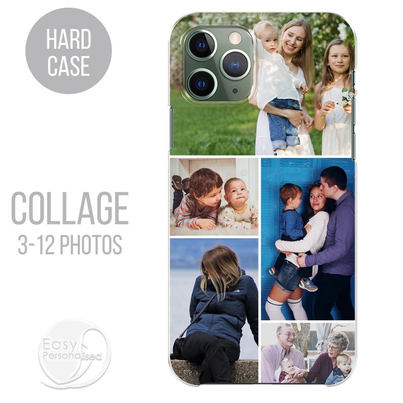 PERSONALISED phone case single photo collage hard plastic phone case cover for apple iPhone SE 2020 7 8 11 Pro Xs XR Xs Max Christmas gift 2. Collage(3-12 pic)