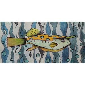 Surreal Fish Painting Ernst Haeckel Inspired Fantasy Sea Creature Animal Art