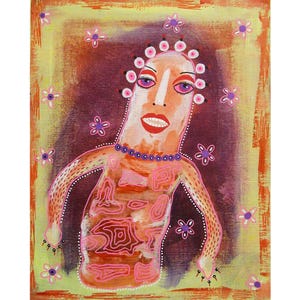 Surreal Figure Painting Naive Primitive Outsider Art Figurative Portrait