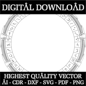 Stargate digitale vectorbestanden ~ Stargate Portal ~ klaar voor lasergraveerders, afdrukken, stencils, Cricut en meer