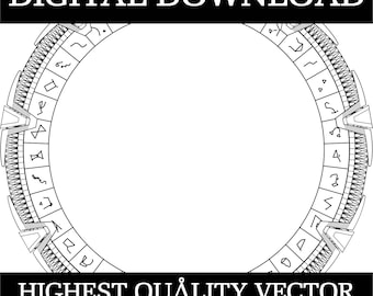 Stargate digitale vectorbestanden ~ Stargate Portal ~ klaar voor lasergraveerders, afdrukken, stencils, Cricut en meer