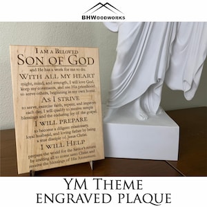 LDS-thema jongemannen ~ Gegraveerde displayplaat voor hal, salontafel, nachtkastje ~ Aäronisch-priesterschapsquorum ~ Streef ernaar te zijn