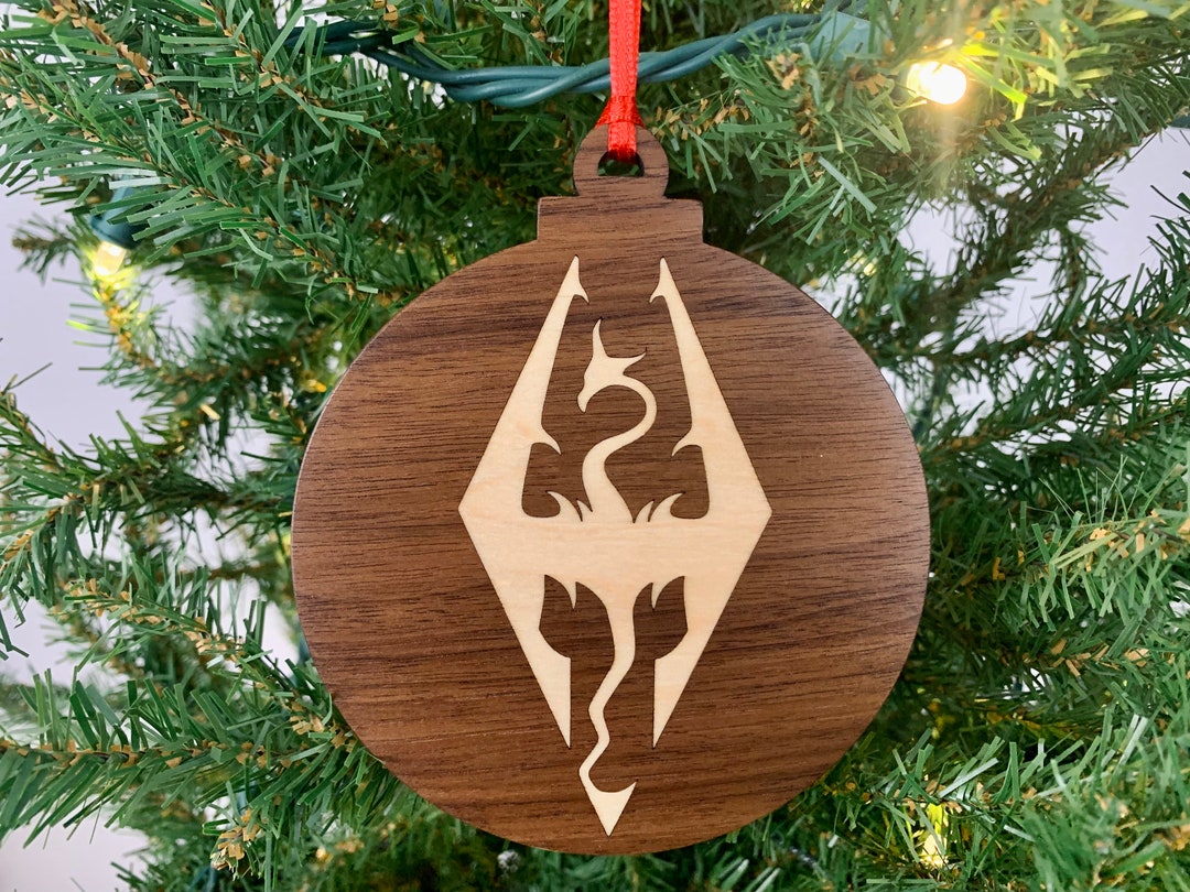 Skyrim Logo Christmas Tree Ornament (walnut) the Elder Scrolls
