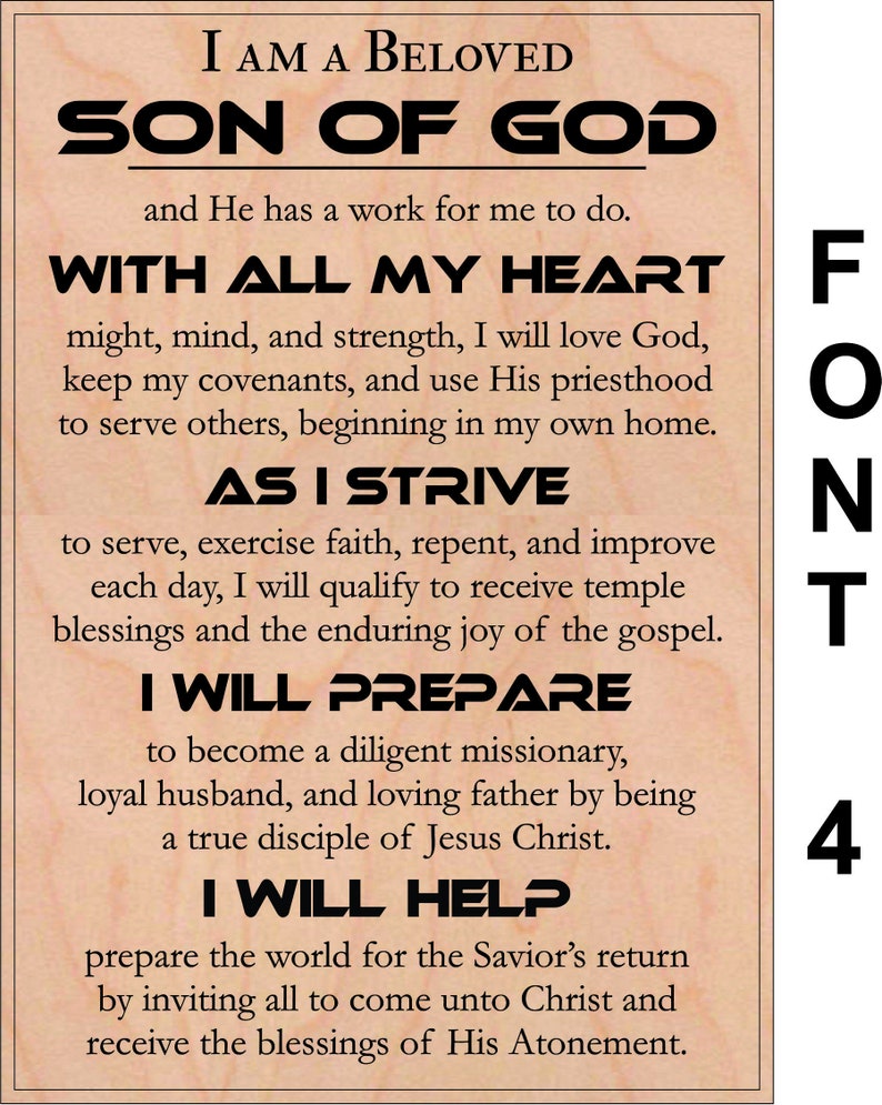 New LDS Young Men's Theme Engraved Display Plaque for Etsy