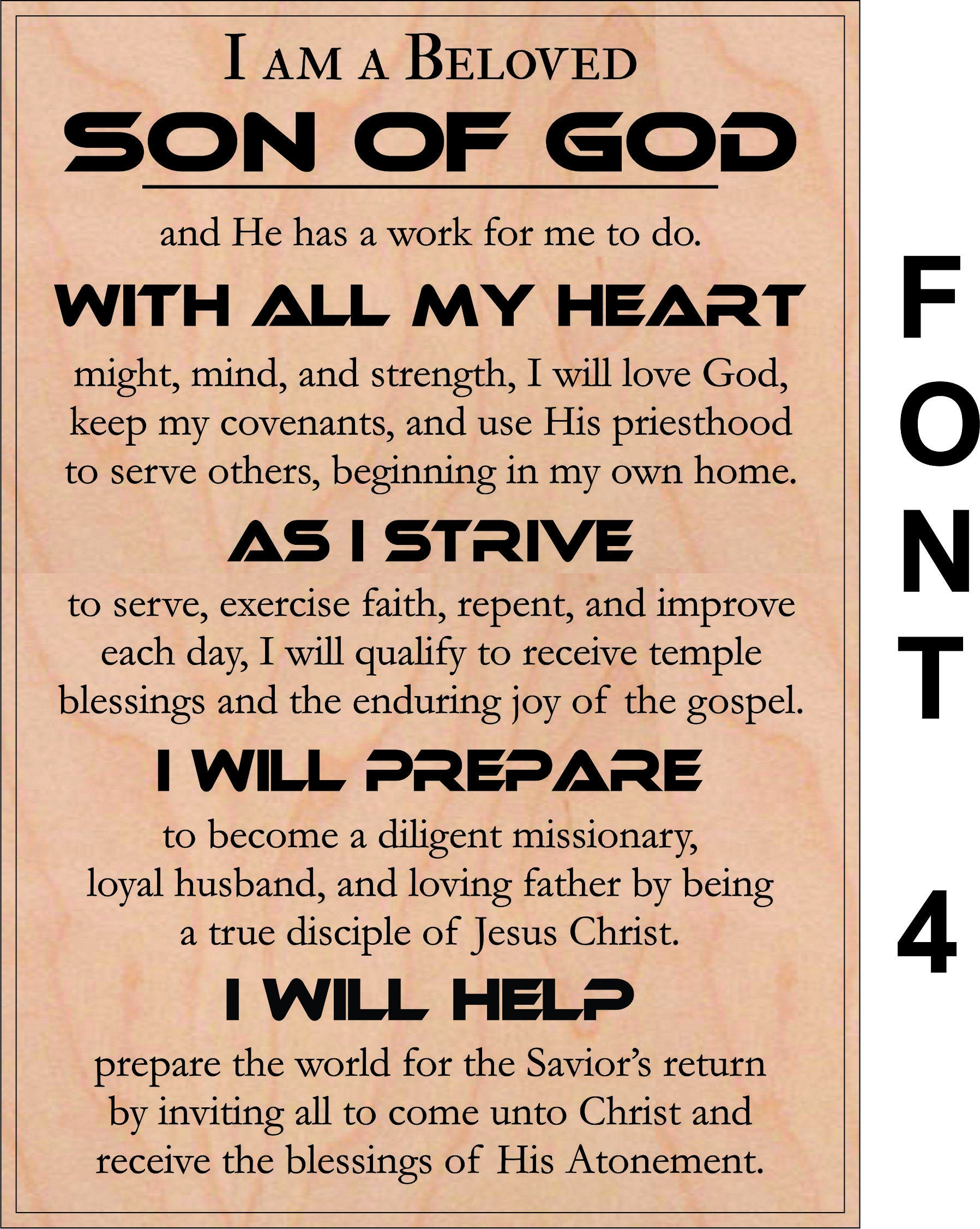 New LDS Young Men's Theme Engraved Display Plaque for Etsy