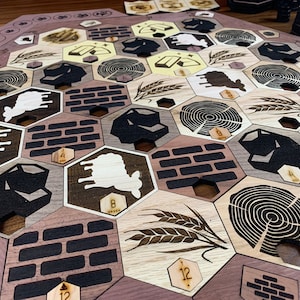 Custom Settlers Game Board LASER FILES ~ Seafarers and Cities and Knights Expansion Packs ~ Hardwood or Exotic Wood ~ File Download
