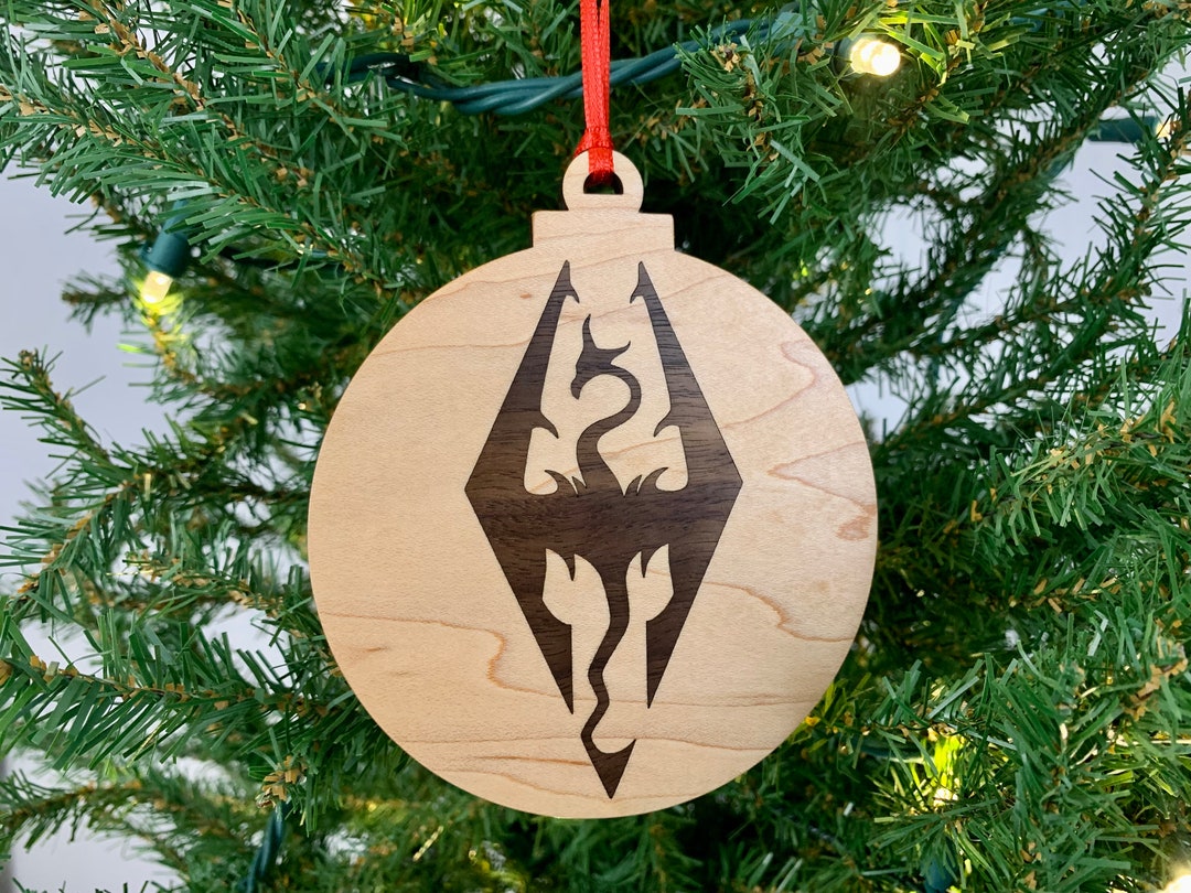 Skyrim Logo Christmas Tree Ornament (maple) the Elder Scrolls
